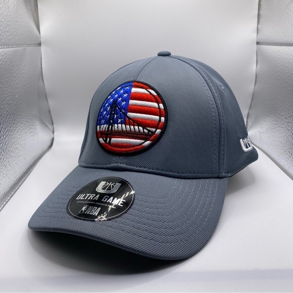 NEW Golden State Warriors Hat Adult One Size Stretch‎ American Flag Embroidered - Picture 1 of 11